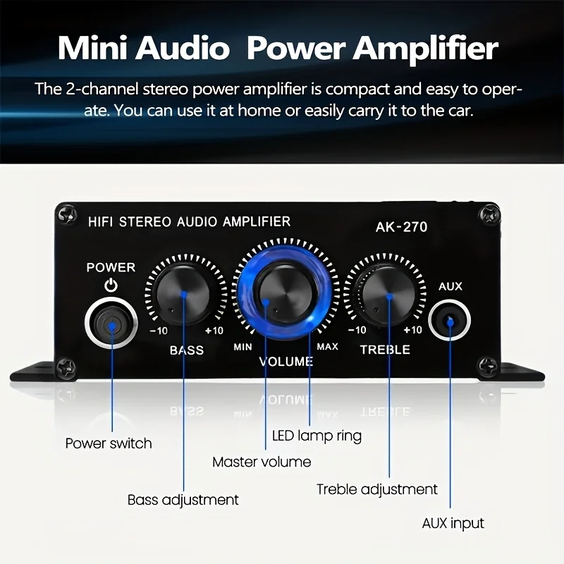 AK-270 400W Mini Power Amplifi - đánh giá và giá Audio Home Cinema